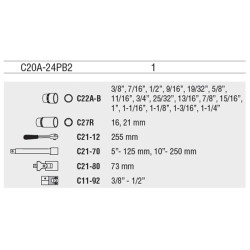 Ceta Form C20A-24Pb2 24 Parça 1/2” 12 Köşe (Yıldız) Lokma Takımı - 2