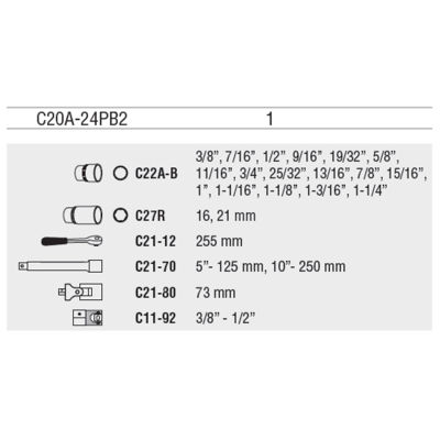 Ceta Form C20A-24Pb2 24 Parça 1/2” 12 Köşe (Yıldız) Lokma Takımı - 2