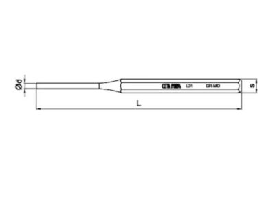 Ceta Form Düz Pim Zımba- Ø4 x 150 mm - L31-4 - 2
