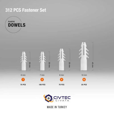 Cetin 312 Part 12 type Screw and Dowel Set - Tool Box-100 - 4