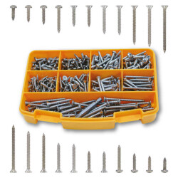Cetin 327 Pieces 13 Types Stainless Steel Chipboard Screw Set Kit TK-23 - 2