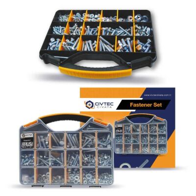 Civtec 591 Parça 20 Çeşit 8.8 Çelik Civata - Somun - Pul Seti TK-19 - 11