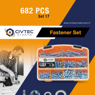 Civtec 682 Parça 16 Çeşit Yhb Vida - Somun - Pul Seti -Takım TK-17 - 8