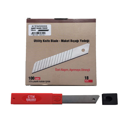 CTN 5000 Yedek Maket Bıçağı 18Mm 10x10'lu Paket Toplam 100 Adet - 1