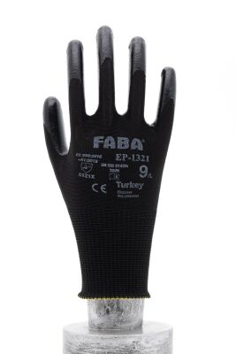 Faba EP-1321 Siyah Nitril Polyester Eldiven-XL - 1