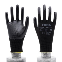 Faba EP-1321 Siyah Nitril Polyester Eldiven-XL - 3