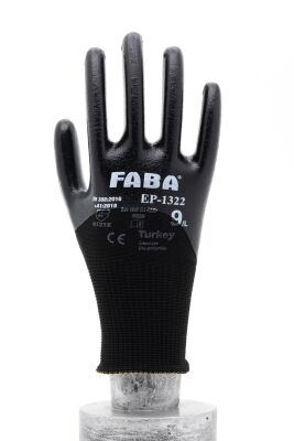 Faba EP-1322 Siyah Nitril Polyester Eldiven-XL - 1