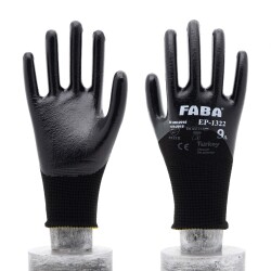 Faba EP-1322 Siyah Nitril Polyester Eldiven-XL - 3