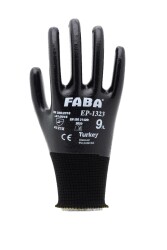 Faba EP-1323 Siyah Nitril Polyester Eldiven-L - 2