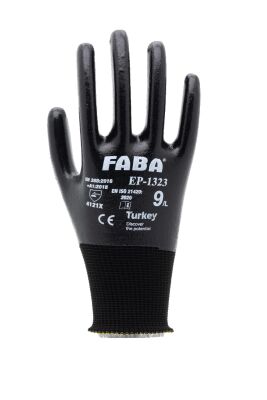 Faba EP-1323 Siyah Nitril Polyester Eldiven-L - 2