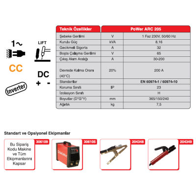 Gekamac Power Arc 205 İnvertör Kaynak Makinesi - 2