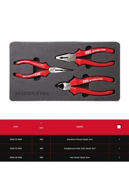 İzeltaş 160 mm Opak Pense Seti 3 Parça - İzeltaş 3020002003 - 1
