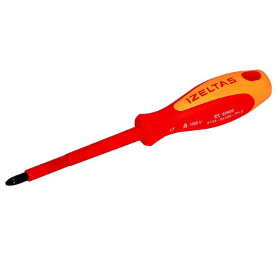 İzeltaş Elektrikçi 1000 V İzoleli Yıldız Tornavida 4.5X80 - İzeltaş 4145184580 - 1