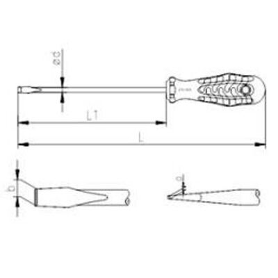 İzeltaş 9x200 mm Opak Seri Düz Uçlu Tornavida - İzeltaş 4300179200 - 2