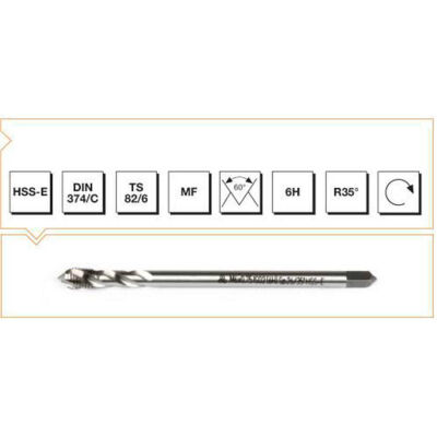 Makina Takım HSS-E DIN 374/C Metrik İnce Vidalı Helis Kanallı Makina Kılavuzu M14X1 - MTE B00105790393 - 1