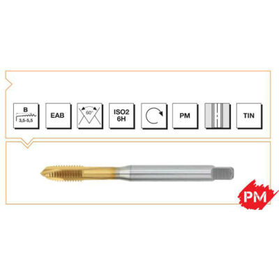 Makina Takım M4 HSSE DIN371/B Tın Kaplamalı Venüs Makine Kılavuzu - MTE B10802000400 - 1
