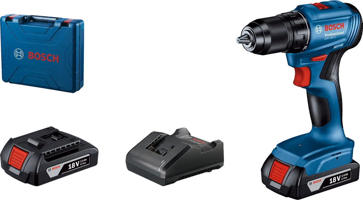 Bosch Professional GSR 185 LI Akülü Delme Vidalama Mak. 2 x 2.0 Ah - 06019K3000