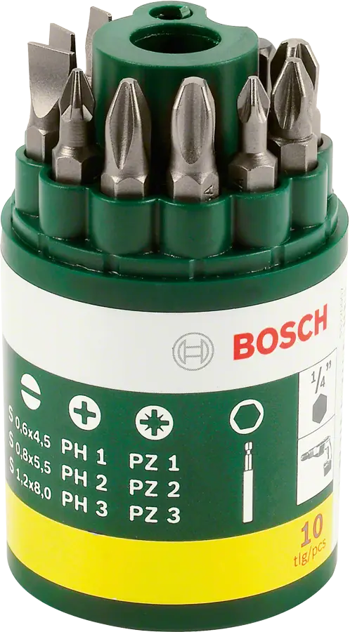 Bosch 10 Parça Vidalama Ucu Seti (PH+PZ+S) - 2607019454