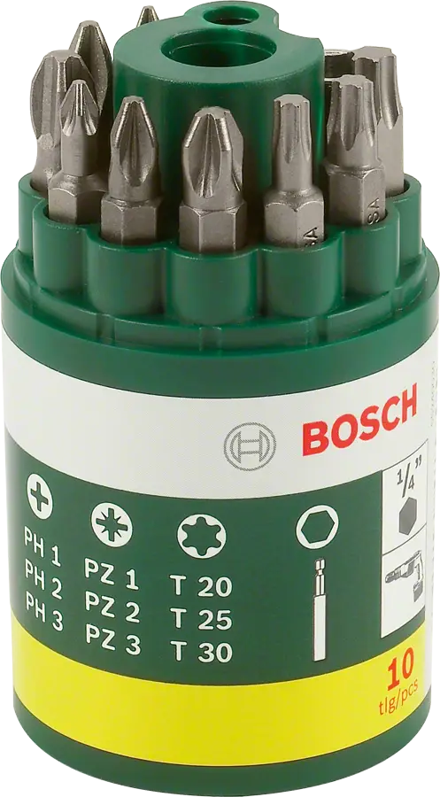Bosch 10 Parça Vidalama Ucu Seti (PH+PZ+T) - 2607019452