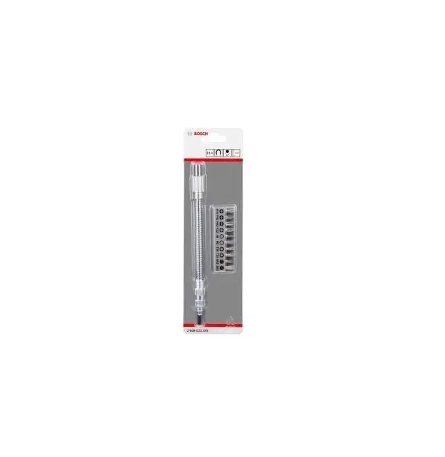 Bosch 10 Parça Vidalama Ucu ve Uzatma Adaptörü (20 cm - Metal) - 2608522376