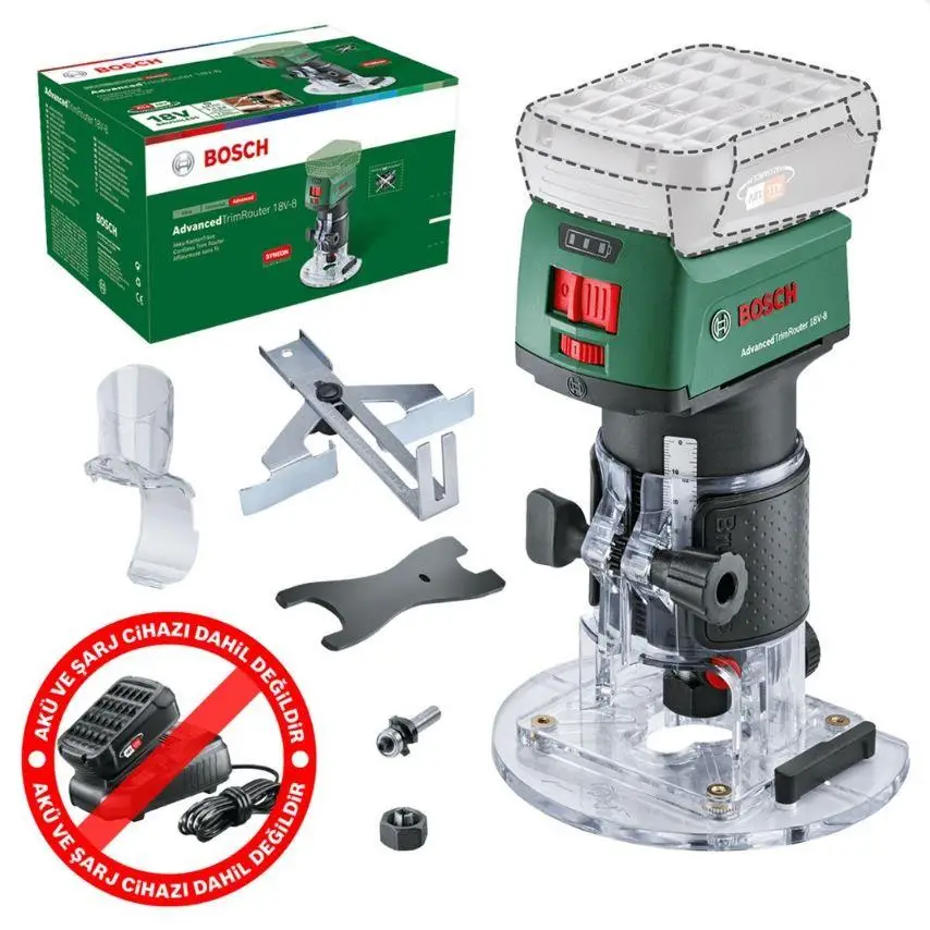 Bosch AdvancedTrimRouter 18V-8 Akülü Freze (Akü Dahil Değil) - 06039D5000
