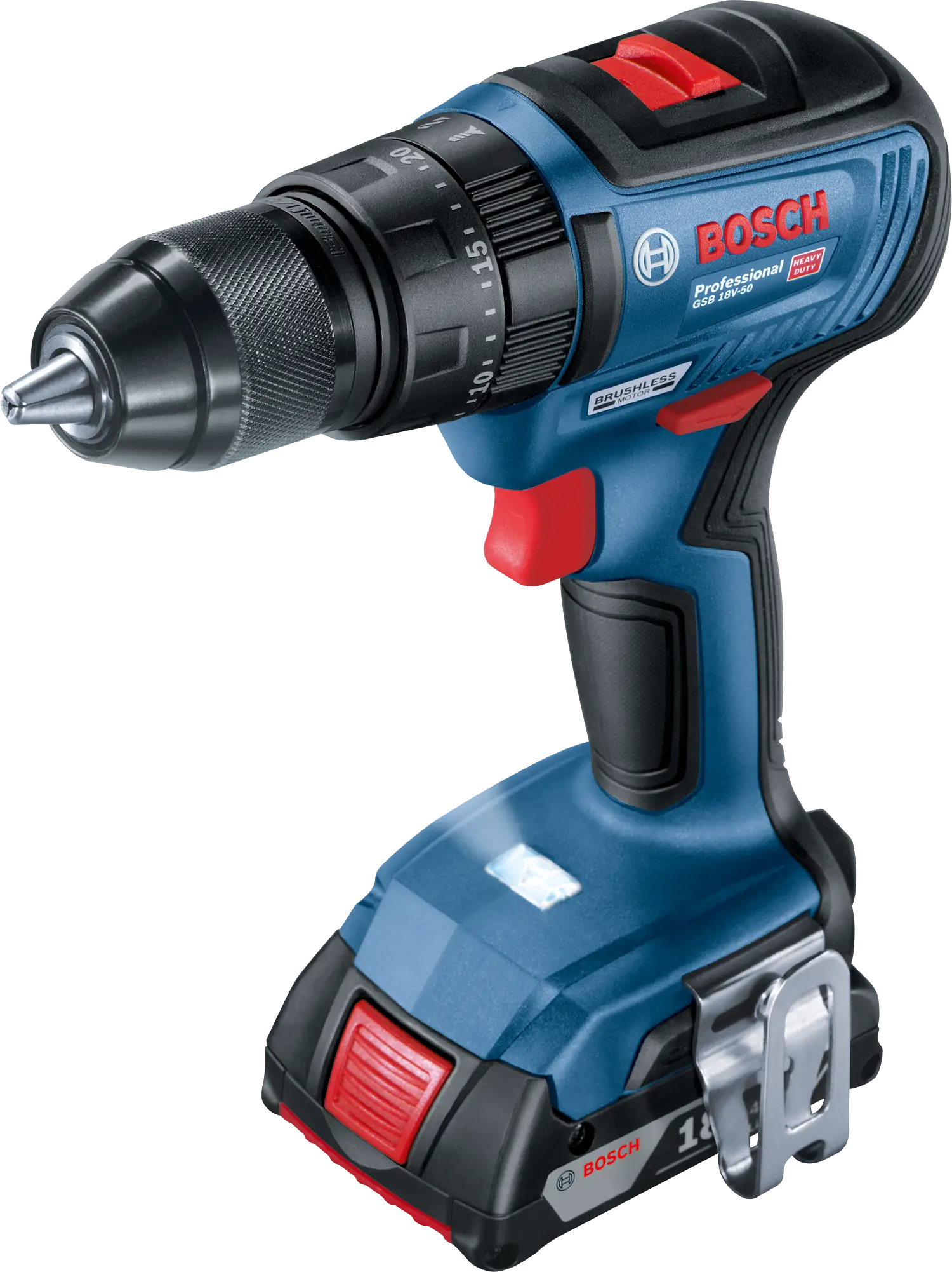 Bosch Professional GSB 18V-50 Çift Akü GBA 18V 2.0Ah Darbeli Vidalama - 06019H5100