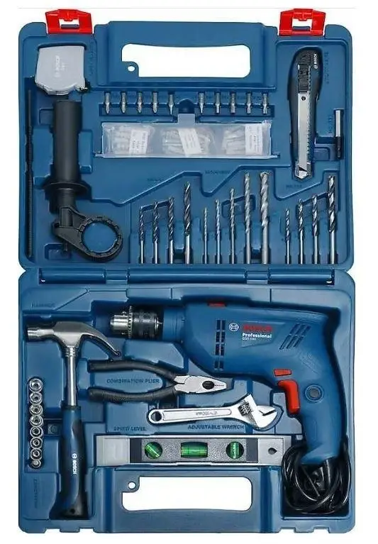 Bosch Professional GSB 600 Darbeli Matkap + 100 Parça Aksesuar Seti - 06011A0321 GSB 600