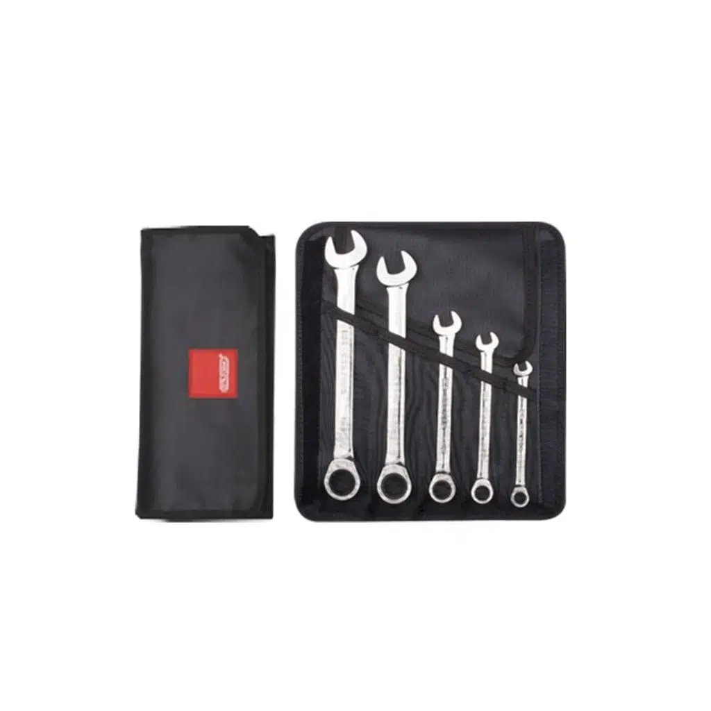 Ceta 5 Parça C-Gear Cırcırlı Kombine Anahtar Takımı (Düz)-Bez Çantalı - B05-R05