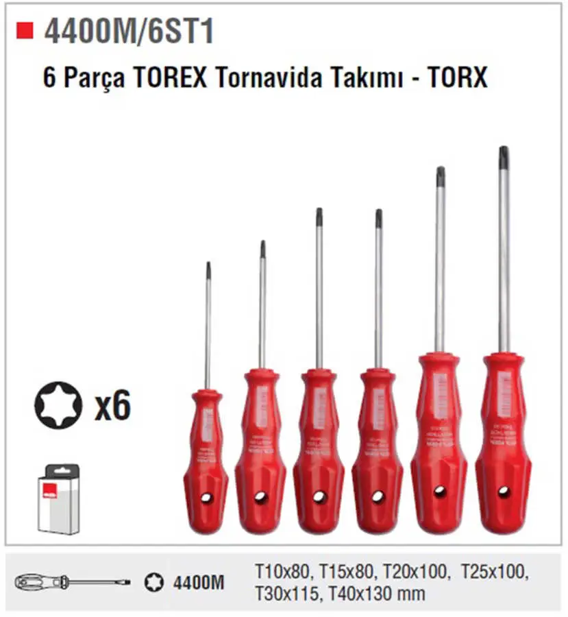 Ceta Form 6 Parça Torex Tornavida Takımı-Torx - 4400M/6ST1