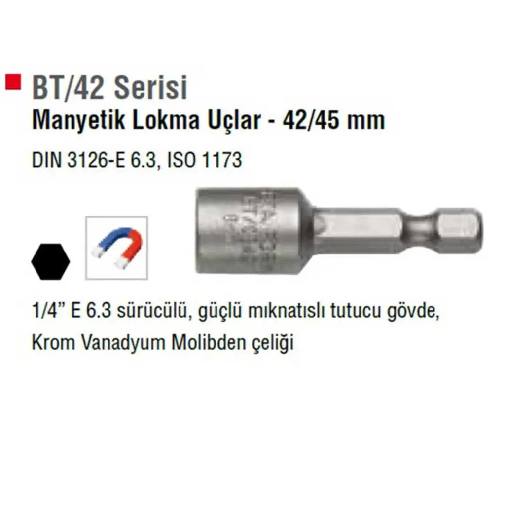 Ceta Form Bt/1045 Manyetik Lokma Ucu 10X45 Mm - BT/1045 - 12 Adetli Kutu Koli