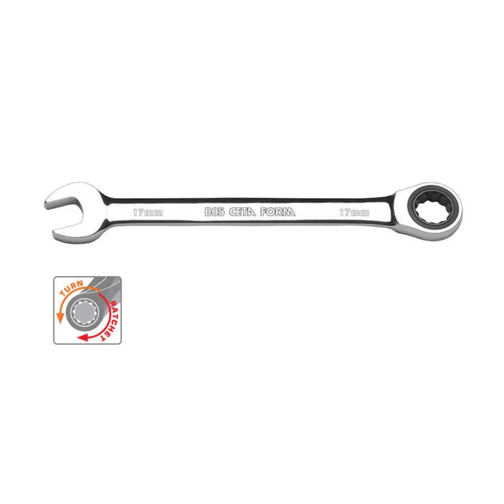 Ceta Form C-Gear Cırcırlı Kombine Anahtarlar (Düz) 22 mm - B05-22 - 6 Adetli Kutu Koli