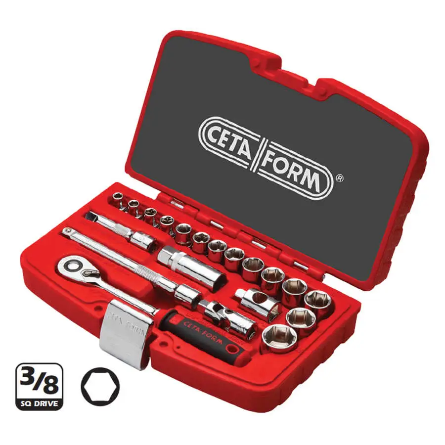 Ceta Form 3/8” 6 Köşe Lokma Takımı (Pls. Kutu) 20 Parça - C10-20PH2
