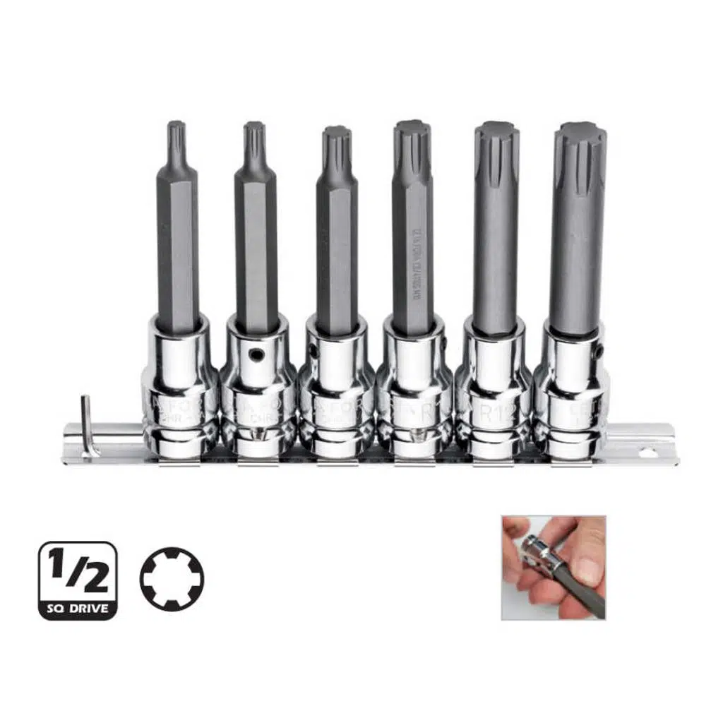 Ceta Form C28S-Rr6L 6 Parça 1/2” Rıbe Uçlu Lokma Takımı - Uzun Tip