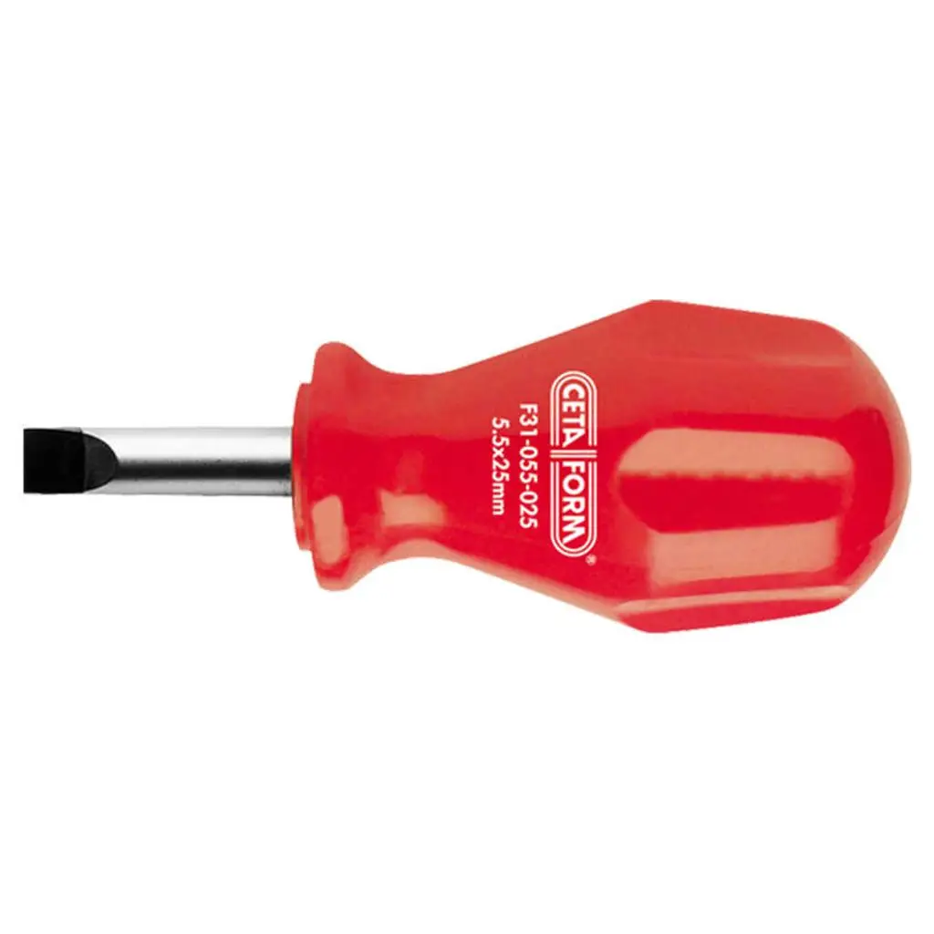 Ceta Form Topaç Düz Uçlu Tornavida 5.5X25mm - 4100/TP55M - 12 Adetli Kutu Koli