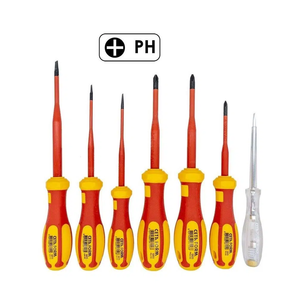 Ceta G99-701S 7 Parça C-PLUS Slimline 1000V Tornavida Takımı - Düz/PH