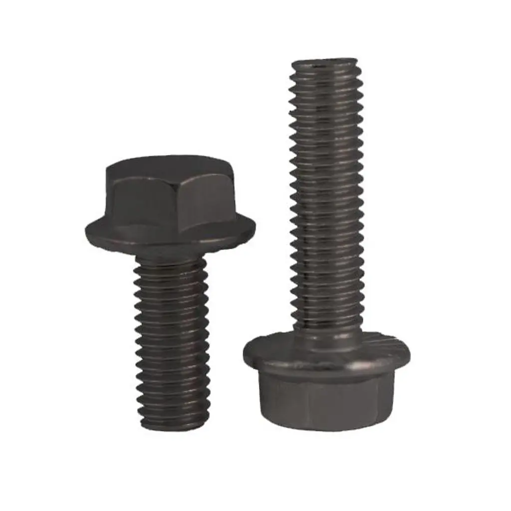 Civtec DIN 6921 8.8 Kalite AKB Flanşlı Çelik Cıvata Siyah Metrik 8x16/16