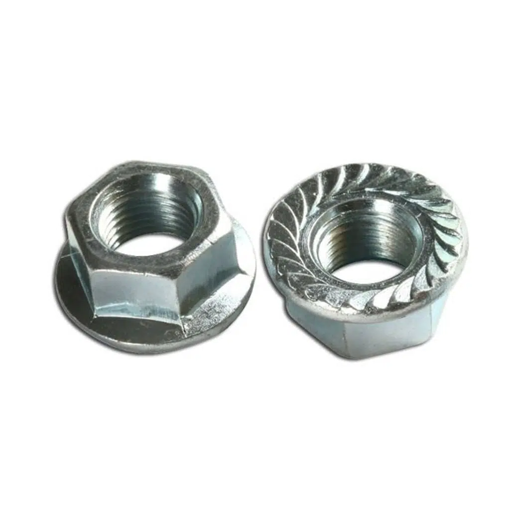 Civtec DIN 6923 8 Kalite Flanşlı Tırtıllı Çelik Somun Beyaz M5