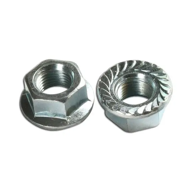 Civtec DIN 6923 C8 Kalite Flanşlı Tırtıllı Çelik Somun Beyaz M16