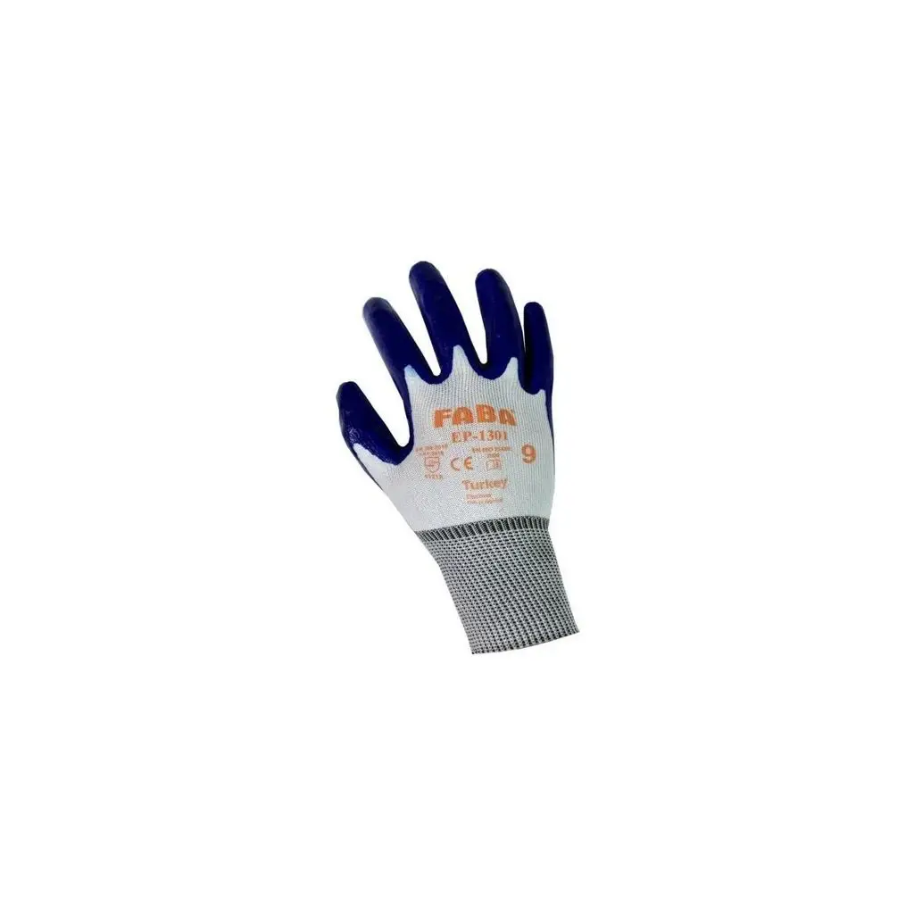 FABA EP-1301-XL LACİVERT NİTRİL POLYESTER ELDİVEN XL