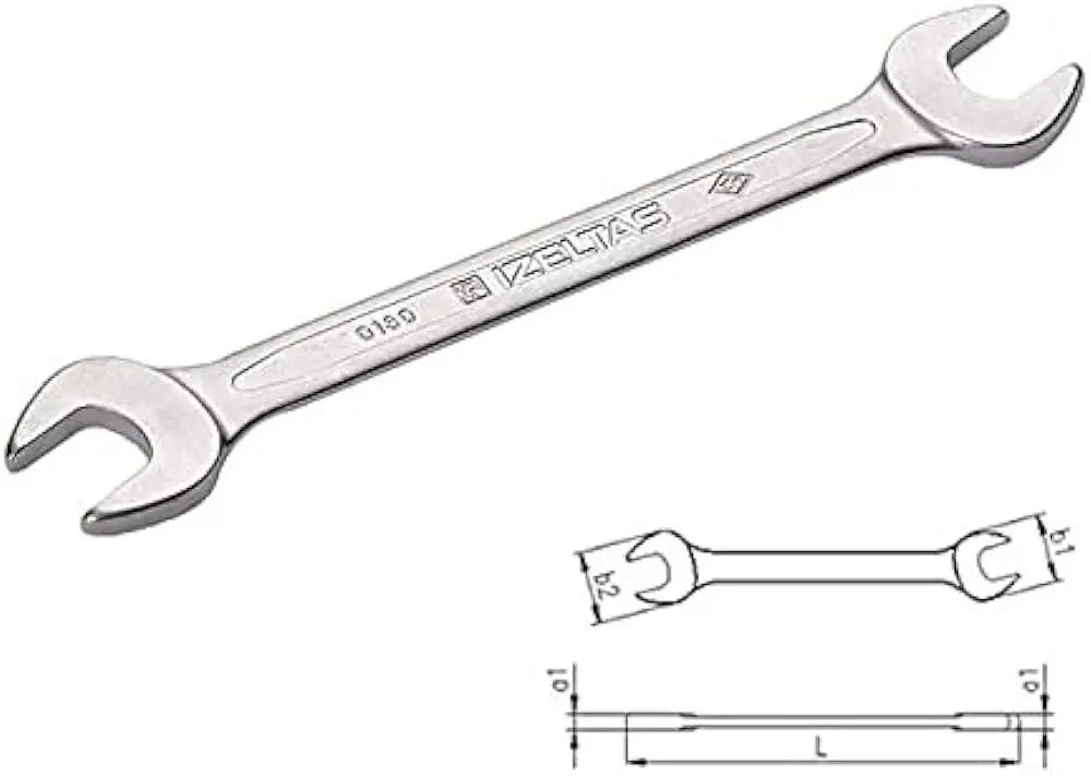 İzeltaş 30X32 mm Uzun Boy Çatal İki Ağız Anahtar - İzeltaş 0130013032 - 5 Adetli Kutu Koli