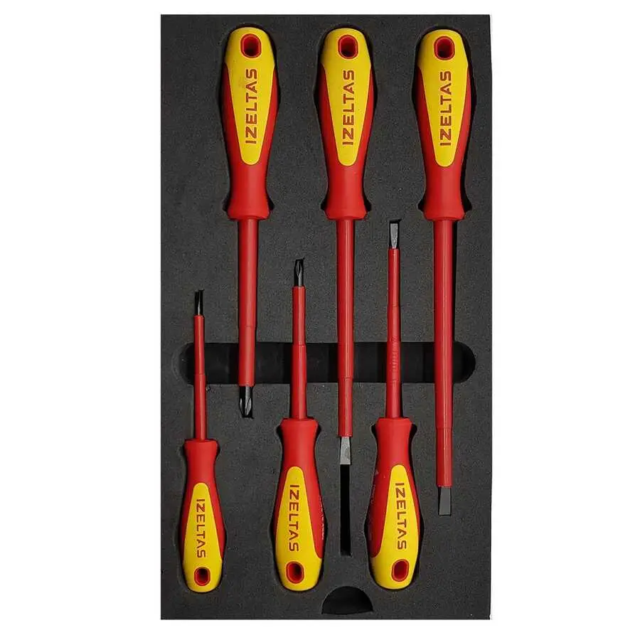 İzeltaş 6 Parça VDE 1000V Elektrikçi Tornavida Seti - İzeltaş 4140009106