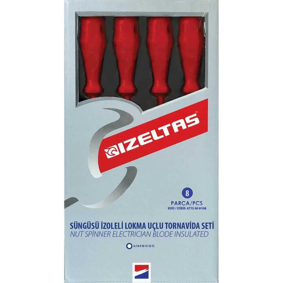 İzeltaş 8 Parça Süngüsü İzoleli Lokma Uçlu Tornavida Seti - İzeltaş 4773008108