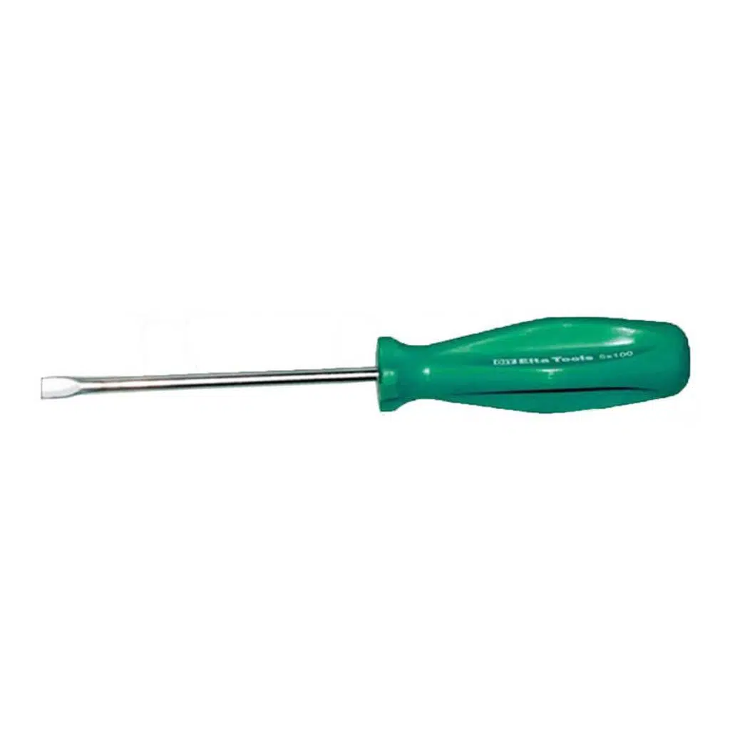 İzeltaş Elta 4x100 mm Opak Seri Düz Uçlu Tornavida - İzeltaş 4150174100 - 10 Adetli Kutu Koli