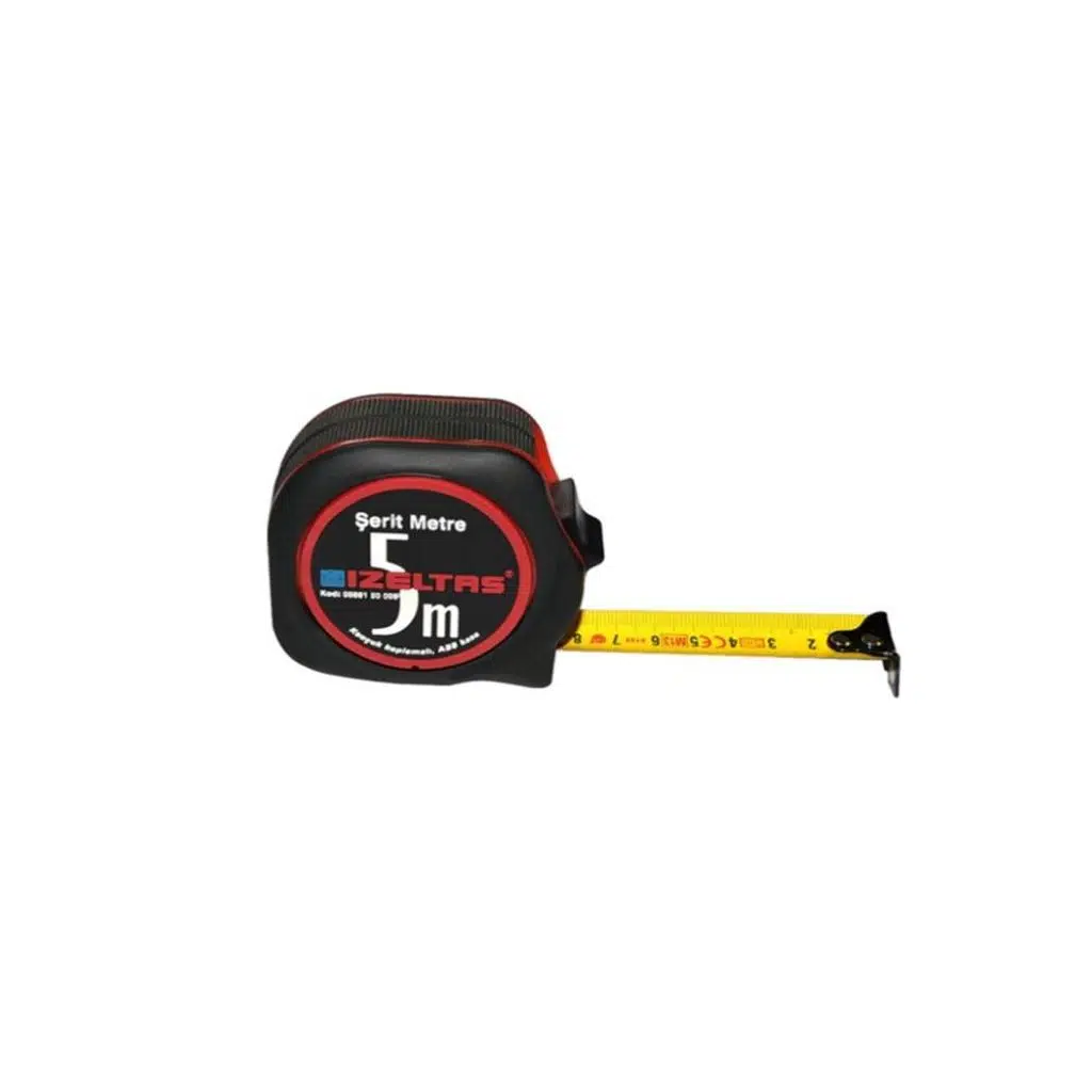 İzeltaş Plastik Stoplu Şerit Metre 5 M - İzeltaş 0588150005 - 5 Adetli Kutu Koli