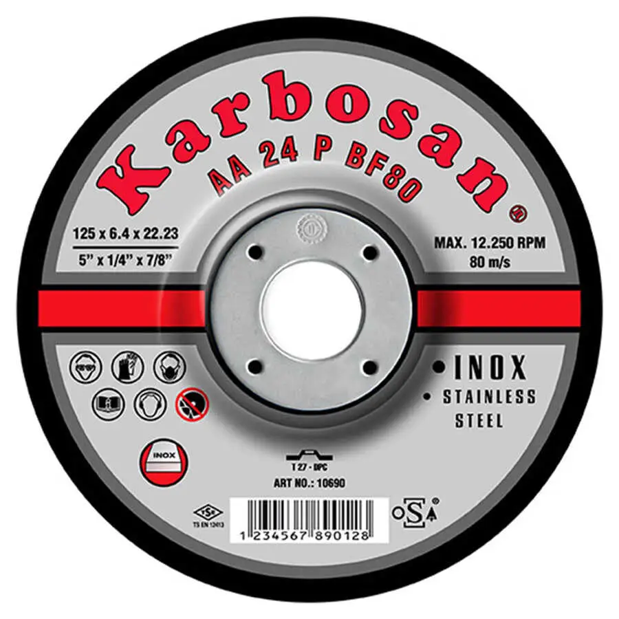 Karbosan 115x6.4x22.23 İnox Paslanmaz Çapakalma Diski - Karbosan 910680