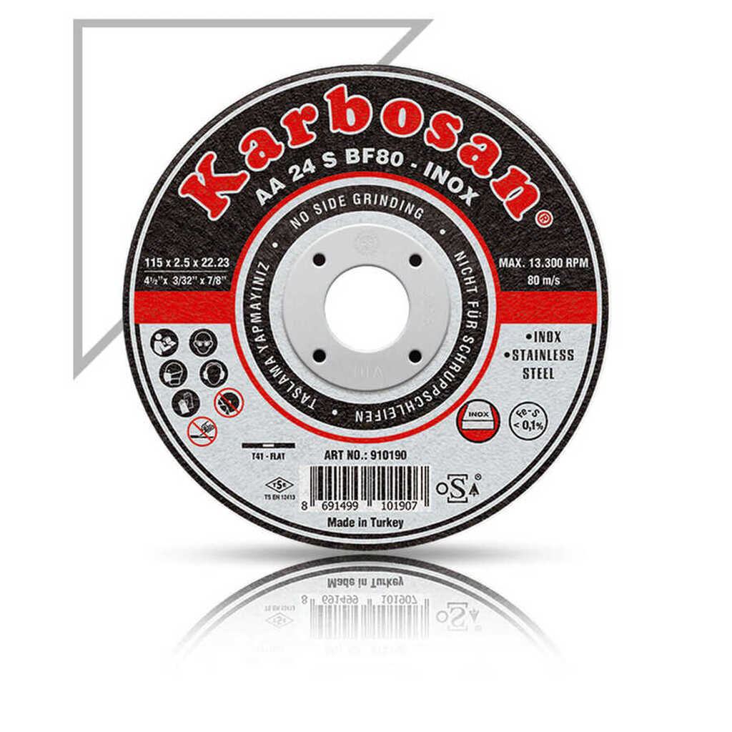 Karbosan 180x1.9x22.23 Inox Paslanmaz Çelik İnce Kesme Diski (Thinline) - Karbosan 910420