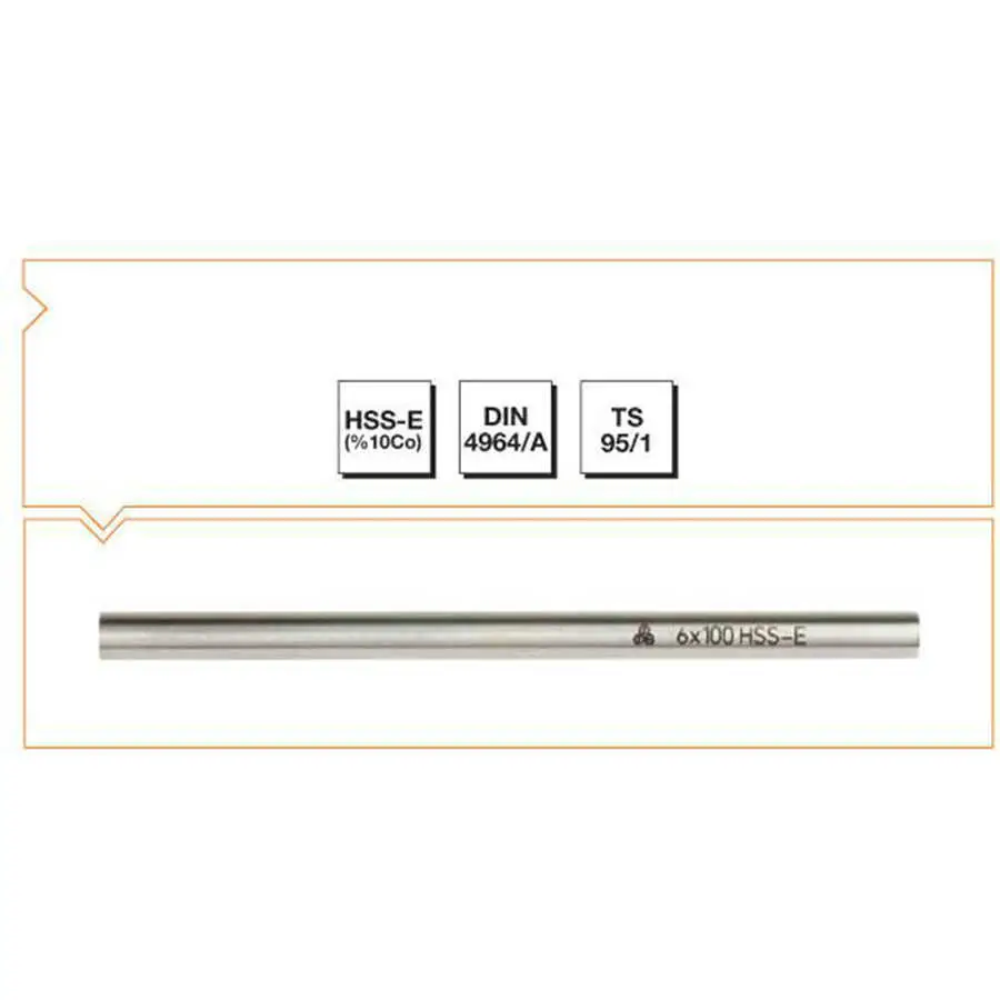 Makina Takım HSS-E (%10Co) DIN 4964/A Yuvarlak Kesitli Torna Kalemi-10X160 - MTE B00420010160