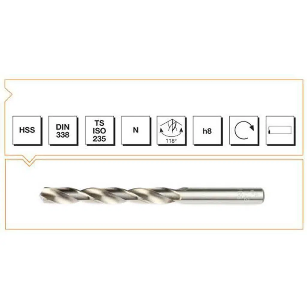 Makina Takım HSS DIN 338 Silindirik Saplı Kısa Taşlanmış Matkap Ucu 13.7mm - MTE B00007001370