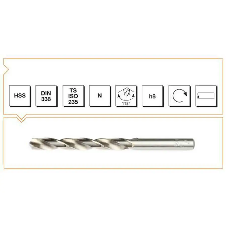 Makina Takım HSS DIN 338 Silindirik Saplı Kısa Taşlanmış Matkap Ucu 18 mm - MTE B00007001800