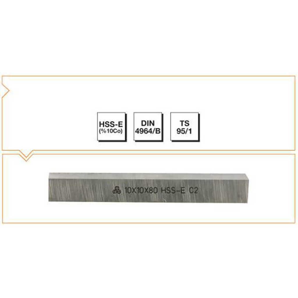 Makina Takım HSS -E (%10Co) DIN 4964/B Kare Kesitli Torna Kalemi 6X6X100 - MTE B00400606100